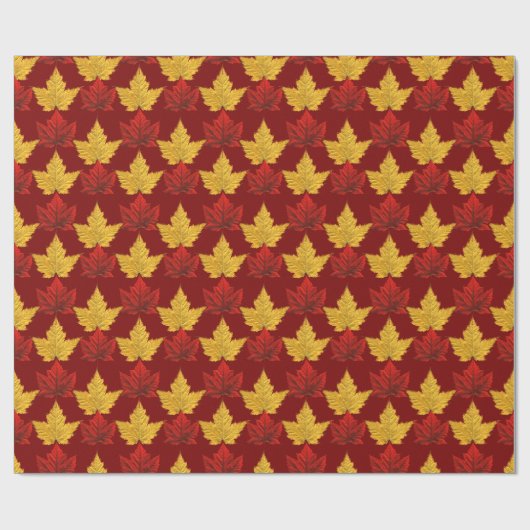 Kanada Wrapping Paper Mapsleaf Souvenir Paper Geschenkpapier (Flach)