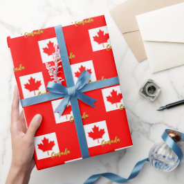 Kanada Wrapping Paper, Red, Canadian Flag Patriots Geschenkpapier