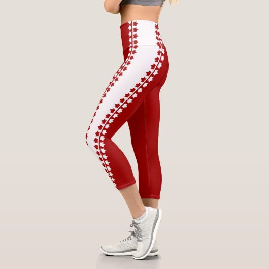Kanada Yoga Pants Classic Canada Maple Leaf Pants Capri Leggings (Links)