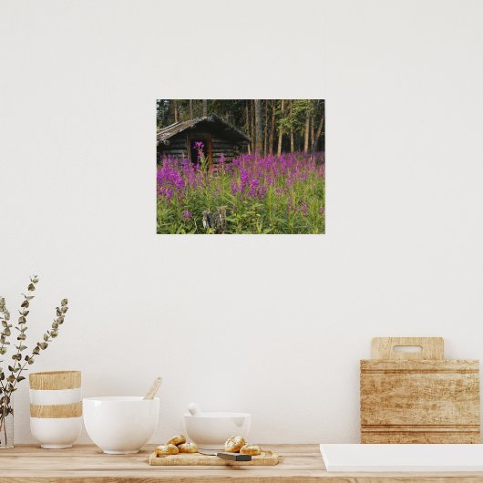 Kanada, Yukon, Ross River area, Abandoned cabine Poster (Küche)
