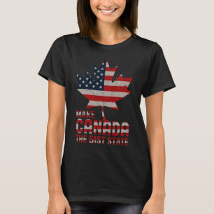 Kanada zum 51. US-Staat als amerikanisches Flaggen T-Shirt