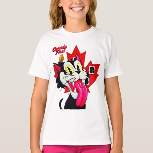 KANADAERST MIT KATZE & VÖGLEIN T-Shirt (Vorderseite)