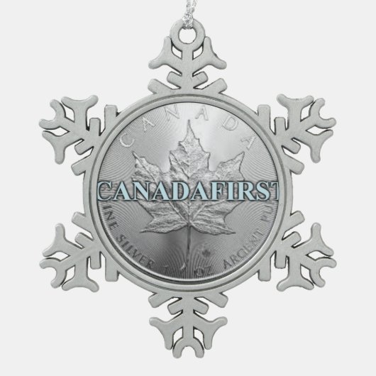 KANADAFIRST SCHNEEFLOCKEN Zinn-Ornament (Vorderseite)
