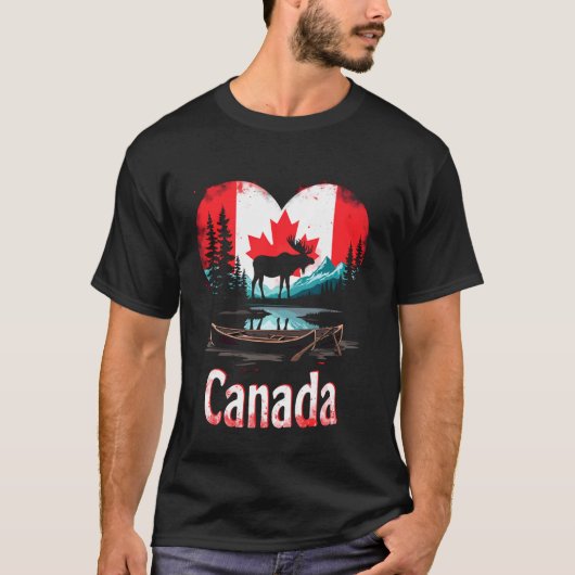 Kanadaflagge Herz T-Shirt (Vorderseite)