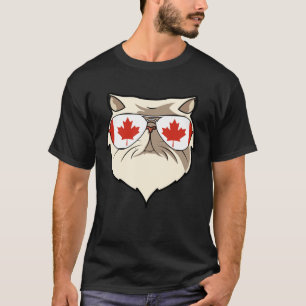 Kanadaflagge Kanadische Perserkatze Sonnenbrille T-Shirt