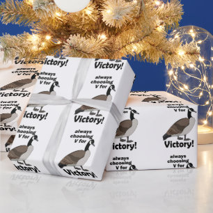 Kanadagans wählt immer V für Sieg Geschenkpapier