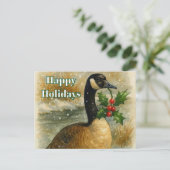 Kanadagans Weihnachtsfeier Feiertagspostkarte (Stehend Vorderseite)