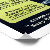 Kanadas Buttermöglichkeit (weiß) Poster (Ecke)