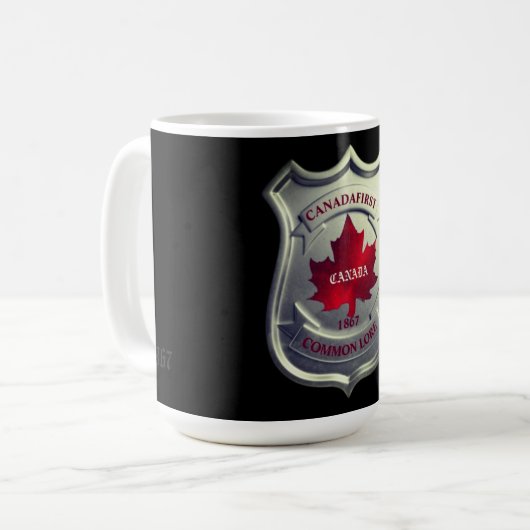 Kanadas erstes gemeinsames Abzeichen Kaffeetasse (Vorderseite Links)