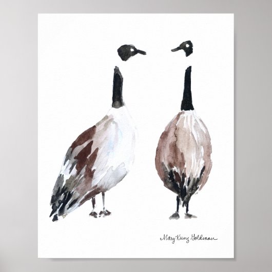 Kanadas Goose Hand Gezeichnet Wildlife Bird Poster (Vorne)