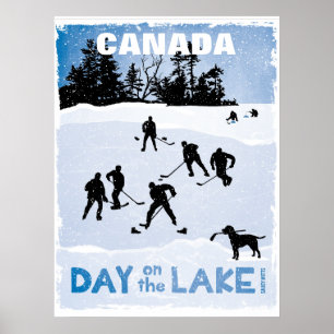 Kanadas Hockey Day am Lake Pond Hockey Poster
