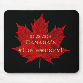 Kanadas Hockey Gewinn-Datiert! +Rotahorn-Blatt Mousepad