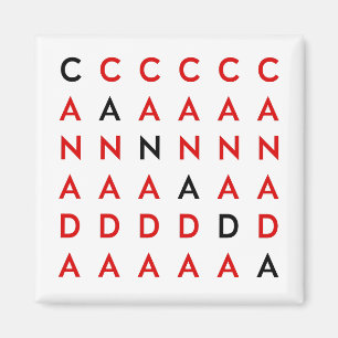 Kanadas Kreuzworträtsel Raster Light Color Magnet