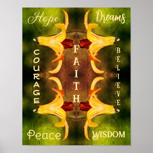 Kanadas Lily Abstrakte inspirierende Worte Poster (Vorne)