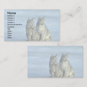 Kanadas Luchs, Winter, Paar nach Eisstrom Visitenkarte (Vorne/Hinten)