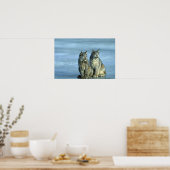 Kanadas Luchs, Winter, Paare nach Eisstrom Poster (Küche)