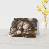 Kanadas Lynx (Lynx Canadensis) Illustration Karte (Gelbe Blume)