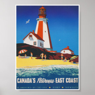 Kanadas Picturesque East Coast Vintage Reise Poster