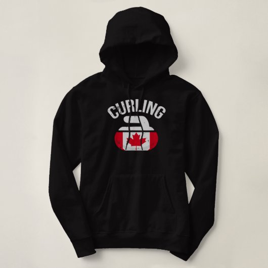 Kanadas, Rot-Weiß und Ahornflagge, Curling Stone Hoodie (Design vorne)