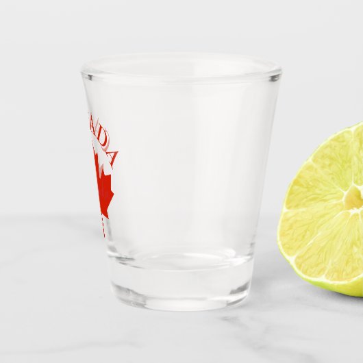 Kanadas rote und weiße kanadische Flagge Schnapsglas (Rechts)