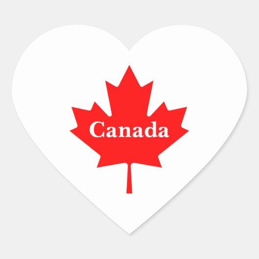 Kanadas rotes Ahornblatt mit anpassbarem Text Herz-Aufkleber (Vorderseite)