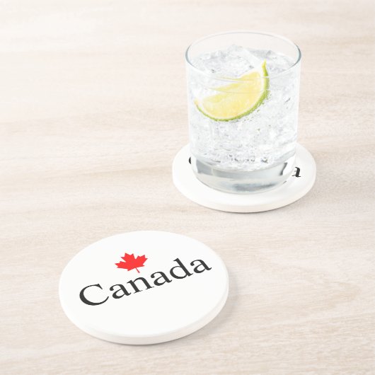 Kanadas Sondertext mit dem minimalistischen Rotapf Getränkeuntersetzer (Seite)