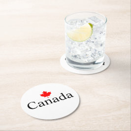 Kanadas Sondertext mit dem minimalistischen Rotapf Runder Pappuntersetzer