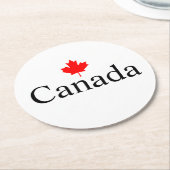 Kanadas Sondertext mit dem minimalistischen Rotapf Runder Pappuntersetzer (Angewinkelt)