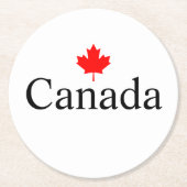 Kanadas Sondertext mit dem minimalistischen Rotapf Runder Pappuntersetzer (Vorderseite)