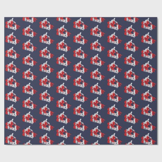 Kanadas Zuhause Hockey Map Gift Wrap Geschenkpapier (Flach)