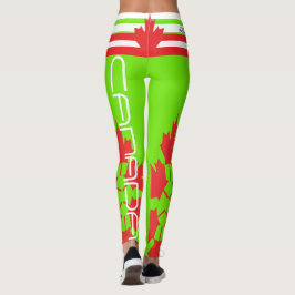 KANADIAN FLAG FLOURESCENT GRÜNE LEGGINGS HAVIC ACD