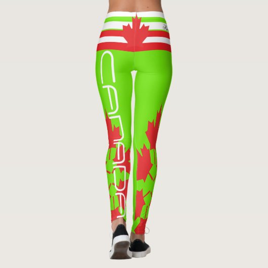 KANADIAN FLAG FLOURESCENT GRÜNE LEGGINGS HAVIC ACD (Rückseite)