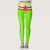 KANADIAN FLAG FLOURESCENT GRÜNE LEGGINGS HAVIC ACD (Vorderseite)