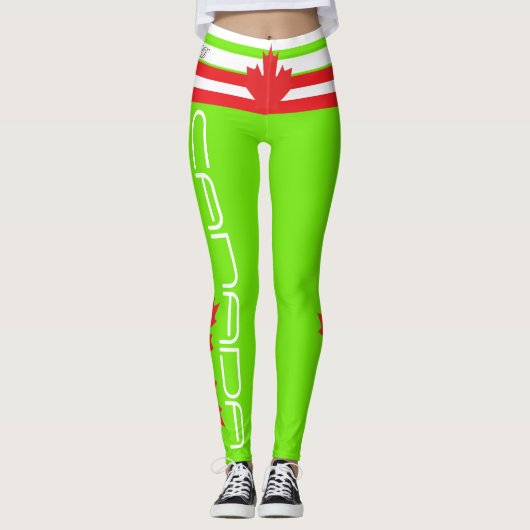KANADIAN FLAG FLOURESCENT GRÜNE LEGGINGS HAVIC ACD (Vorderseite)
