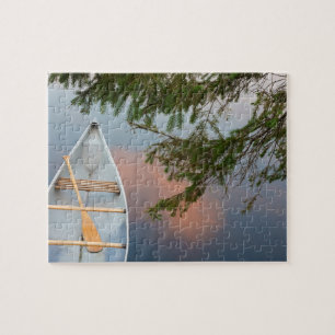 Kanadier auf einem See bei Sonnenuntergang, Kanada Puzzle