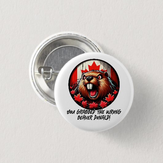 Kanadier "Falscher Biber Donald" Trump Button (Vorne & Hinten)