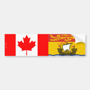 Kanadier u. New-Brunswick Flaggen-Autoaufkleber Autoaufkleber