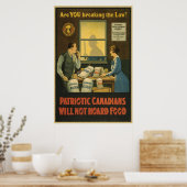 Kanadier werden keine Lebensmittel mit einem Plaka Poster (Küche)
