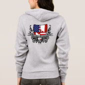 Kanadisch-Amerikanische Schild-Flagge Hoodie (Rückseite)
