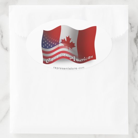 Kanadisch-amerikanische Waagenflagge Ovaler Aufkleber (Tasche)