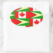 kanadisch-guyanisch ovaler aufkleber (Tasche)