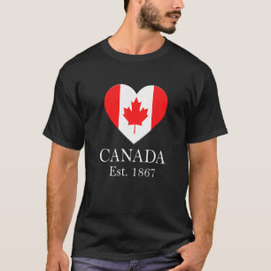 Kanadische Ahornblatt-Herzflagge Kanada T-Shirt