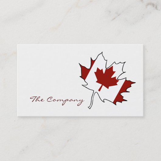 kanadische Ahornblätterflagge, Kanada Visitenkarte (Vorderseite)