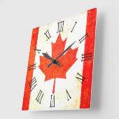 Kanadische Ahornblattflagge römische Wandleuchte Quadratische Wanduhr (Winkel)