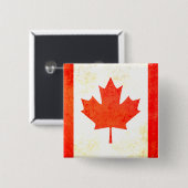 Kanadische Ahornflaggenschaltfläche in rot-weiß Button (Vorne & Hinten)