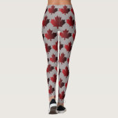 Kanadische Ahornleaf Leggings Red Grau (Rückseite)