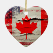 Kanadische amerikanische Flagge der Keramikornament (Hinten)