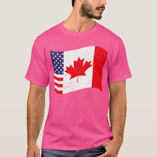 Kanadische amerikanische Flagge US-Ahornfahne Kana T-Shirt