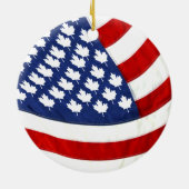 Kanadische/Amerikanische Waving Flag Keramik Ornament (Hinten)