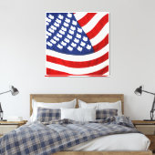 Kanadische/Amerikanische Waving Flag Leinwanddruck (Insitu (Schlafzimmer))